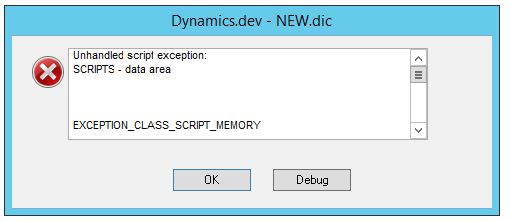 Error Message in Dexterity IDE