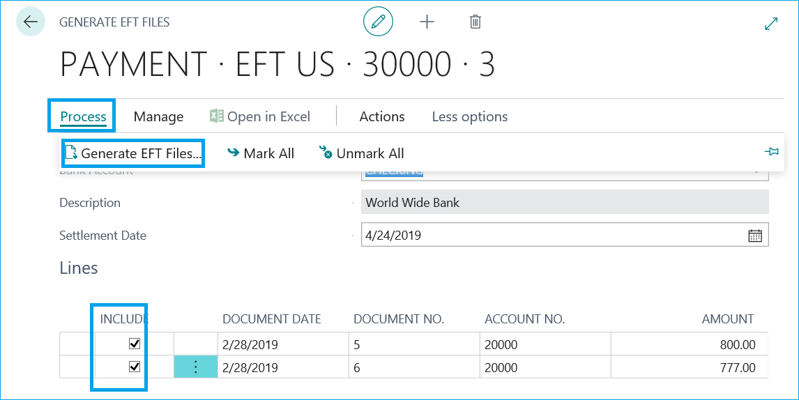 Electronic Funds Transfer