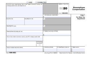 1099-NEC 2020 Sample Form