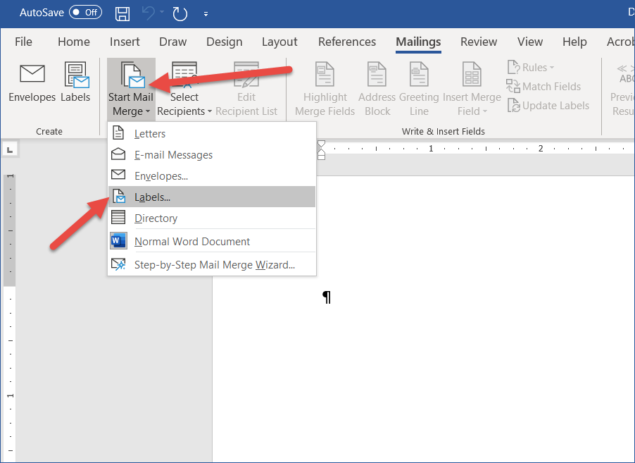 Office 365 - Mail Merge with Word
