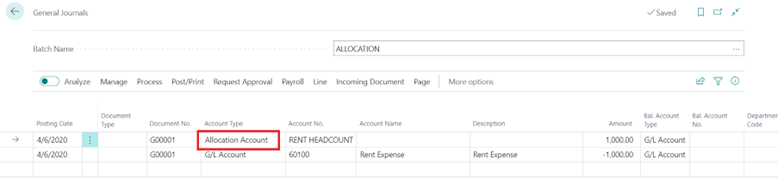 Variable Allocations in Business Central