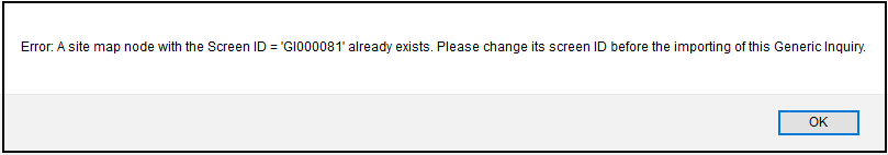 Site Map Conflicts in Acumatica When Moving Generic Inquiries