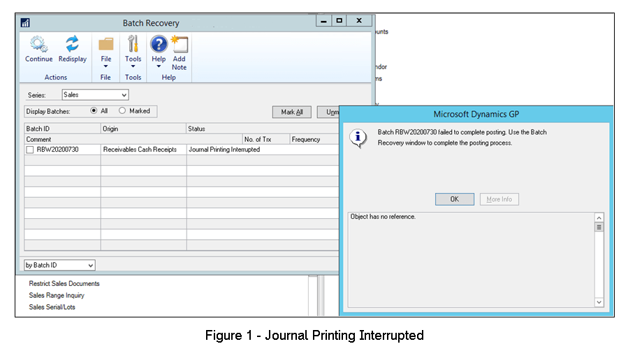 gp batch recovery posting interrupted