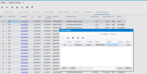 missing screens in acumatica layout
